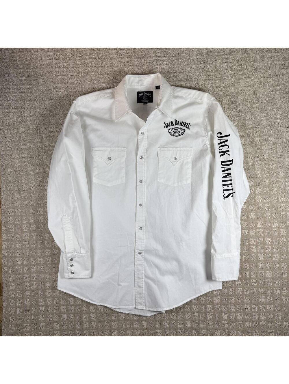 jack daniel’s pearl snap western shirt large